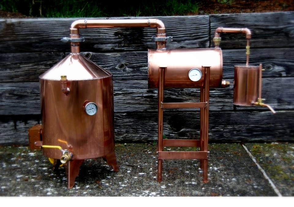 Copper Pot Still With Thumper and Worm